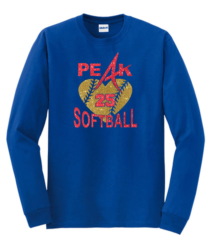 Peak Long Sleeve Tee- 3 designs-Matte or Glitter