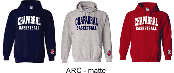 Chap Basketball Hooded Sweatshirt- 4 Designs- Matte and Glitter