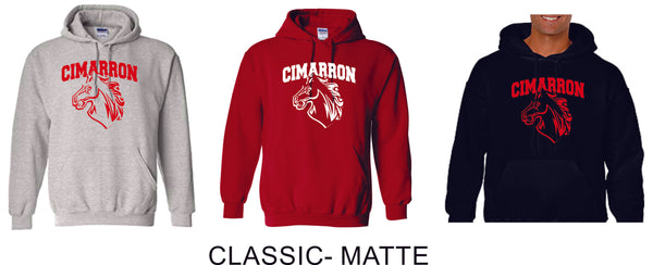 Cimarron Basic Hooded Sweatshirt- Matte and Glitter