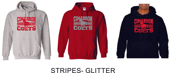 Cimarron Basic Hooded Sweatshirt- Matte and Glitter