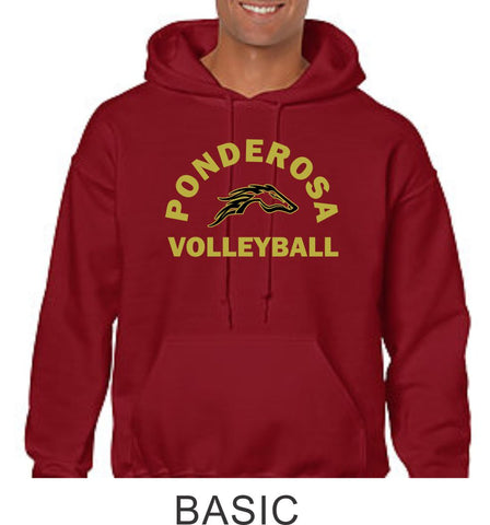 Pondo Volleyball Basic Hoodie- 8 Designs- Matte or Glitter