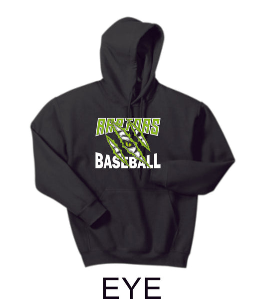 Raptors Baseball Hooded Sweatshirt- 5 designs- Matte or Glitter