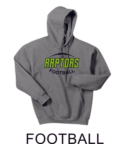 Raptors Football Hooded Sweatshirt- 5 designs- Matte or Glitter