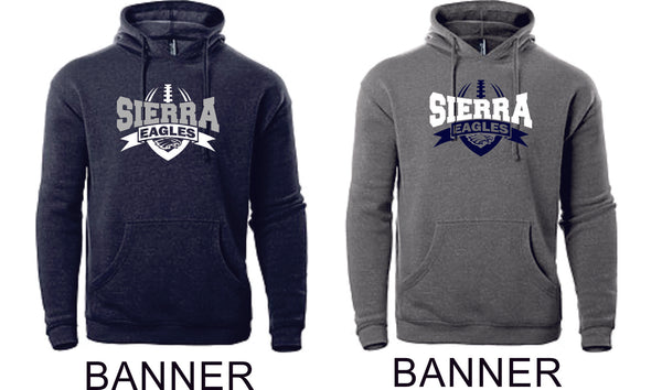 Sierra FOOTBALL Premium Unisex Hoodie- 4 Designs- Matte or Glitter