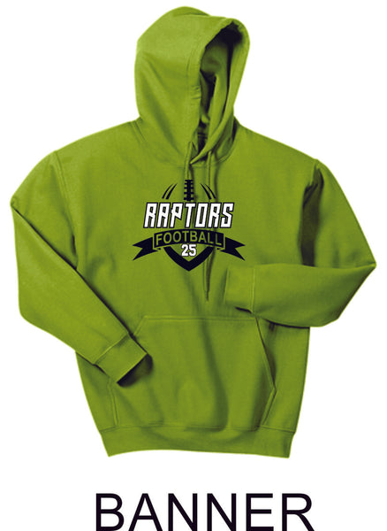 Raptors Football Hooded Sweatshirt- 5 designs- Matte or Glitter