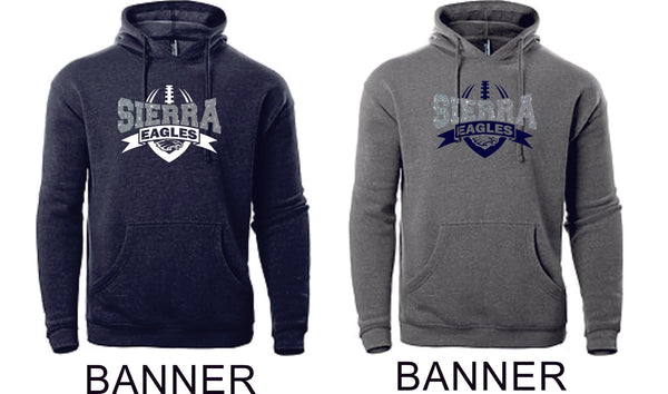 Sierra FOOTBALL Premium Unisex Hoodie- 4 Designs- Matte or Glitter