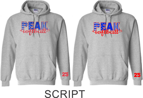 Peak Hooded Sweatshirt- 3 Designs- Matte and Glitter