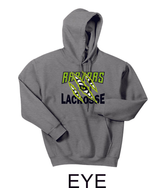 Raptors Lacrosse Hooded Sweatshirt- 5 designs- Matte or Glitter