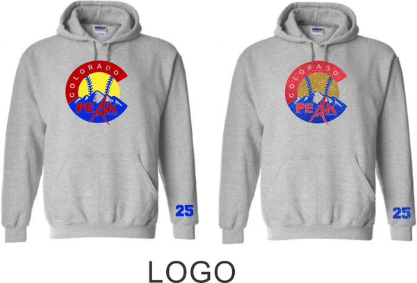 Peak Hooded Sweatshirt- 3 Designs- Matte and Glitter
