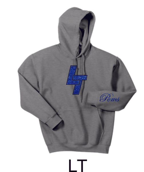 LT Poms Hooded Sweatshirt- 2 designs- Matte and Glitter
