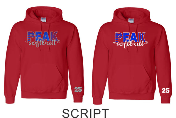 Peak Hooded Sweatshirt- 3 Designs- Matte and Glitter