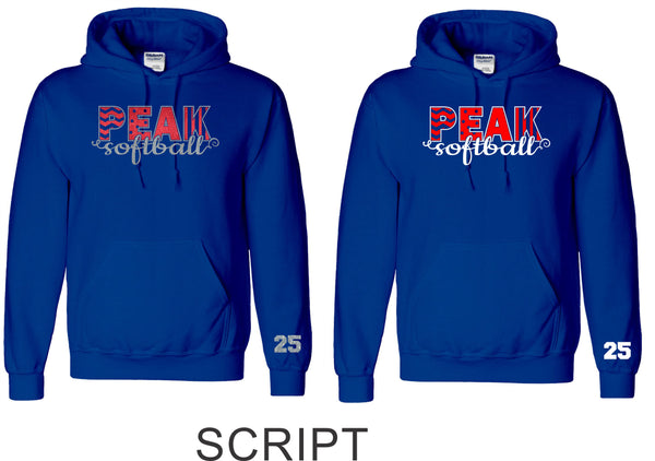 Peak Hooded Sweatshirt- 3 Designs- Matte and Glitter