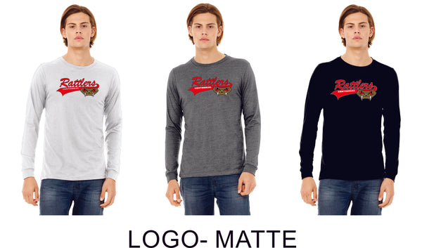 Rattlers Long Sleeve Tee- 3 designs- Matte or Glitter