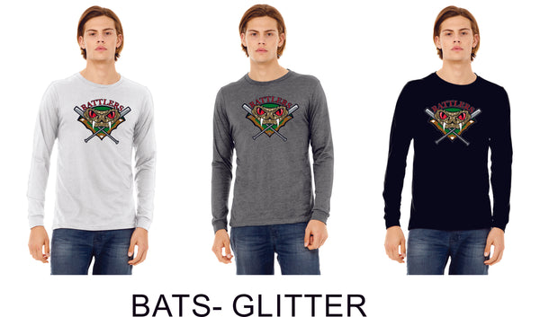 Rattlers Long Sleeve Tee- 3 designs- Matte or Glitter