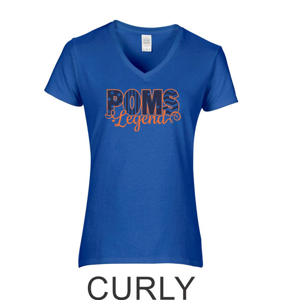 LT Poms Ladies Short Sleeve Tee- 3 Designs- Matte or Glitter