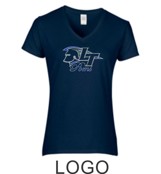 LT Poms Ladies Short Sleeve Tee- 3 Designs- Matte or Glitter