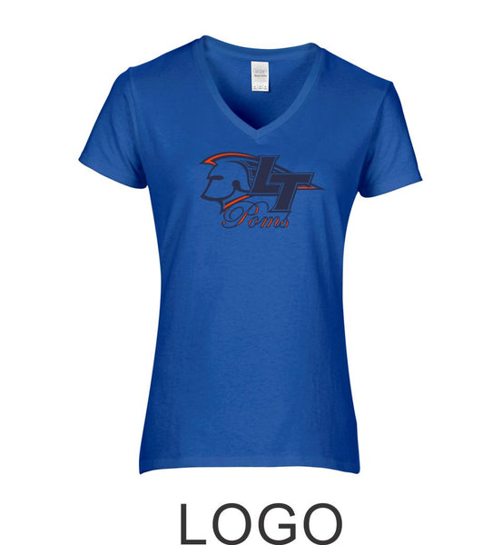 LT Poms Ladies Short Sleeve Tee- 3 Designs- Matte or Glitter