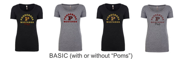 Pondo POMS Ladies Triblend Tee- 6 Designs- Matte or Glitter