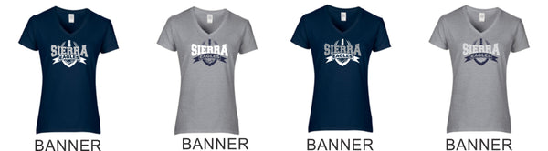 Sierra FOOTBALL Ladies Short Sleeve Tee- 4 Designs- Matte or Glitter