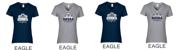 Sierra FOOTBALL Ladies Short Sleeve Tee- 4 Designs- Matte or Glitter