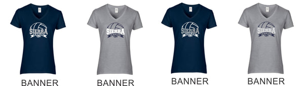 Sierra VOLLEYBALL Ladies Short Sleeve Tee- 4 Designs- Matte or Glitter