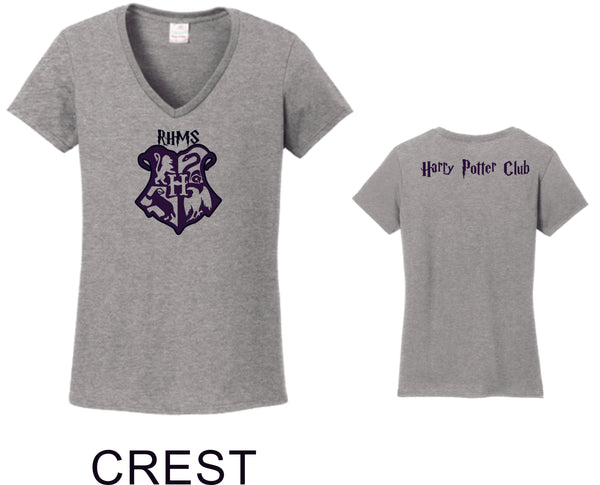 RHMS Harry Potter Club Ladies Short Sleeve Tee- 4 designs- Matte or Glitter