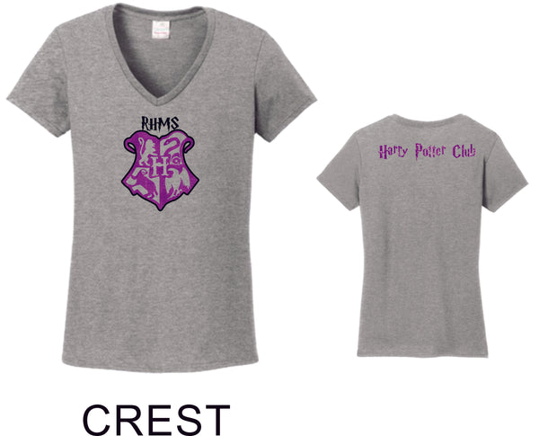 RHMS Harry Potter Club Ladies Short Sleeve Tee- 4 designs- Matte or Glitter