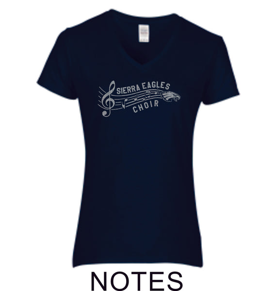 Sierra Music Ladies Short Sleeve Tee- 3 Designs- Matte or Glitter