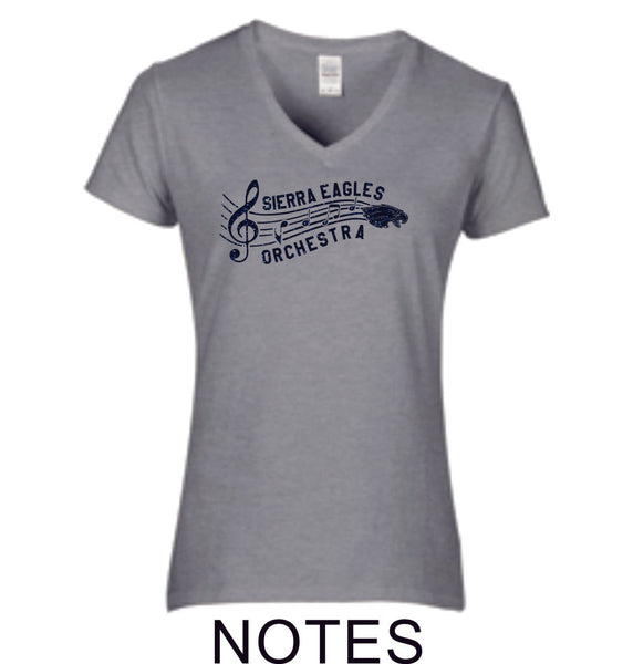 Sierra Music Ladies Short Sleeve Tee- 3 Designs- Matte or Glitter