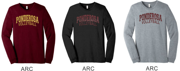 Pondo Volleyball Unisex Long Sleeve Tee- 8 Designs- Matte or Glitter