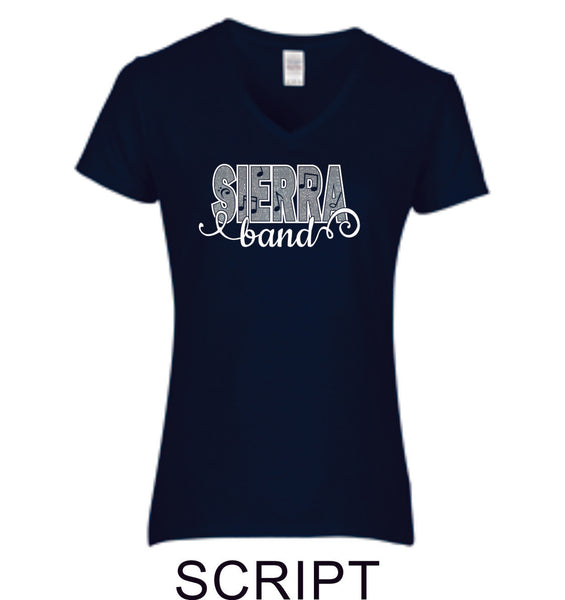 Sierra Music Ladies Short Sleeve Tee- 3 Designs- Matte or Glitter