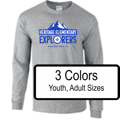 Heritage Long Sleeve Tee- Unisex and Youth Sizes-3 designs