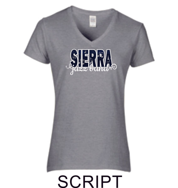 Sierra Music Ladies Short Sleeve Tee- 3 Designs- Matte or Glitter