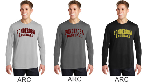 Pondo Baseball Long Sleeve Cotton Touch Wicking Tee- 5 Designs