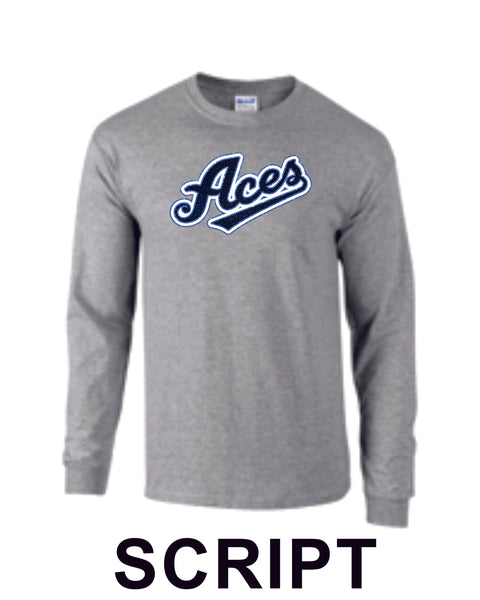 Aces Long Sleeve Tee- 5 Designs- Matte or Glitter
