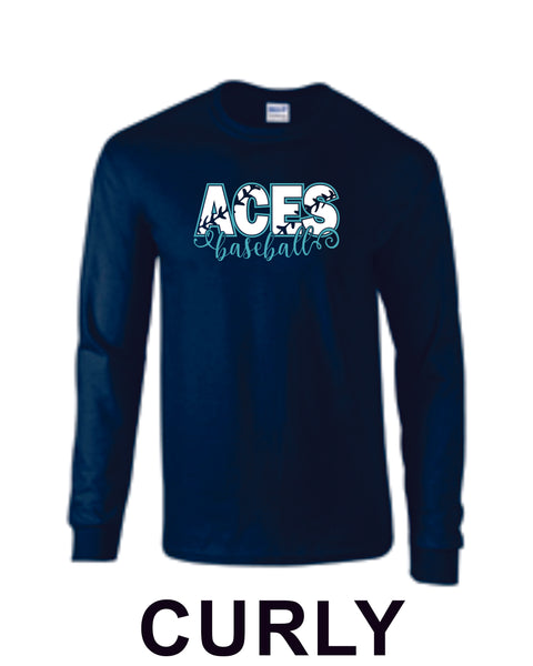 Aces Long Sleeve Tee- 5 Designs- Matte or Glitter