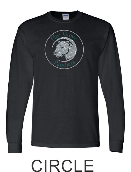 PGE Long Sleeve Black Tee- 4 Designs- Matte or Glitter