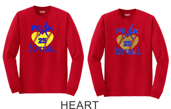 Peak Long Sleeve Tee- 3 designs-Matte or Glitter