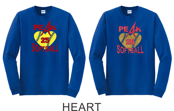 Peak Long Sleeve Tee- 3 designs-Matte or Glitter