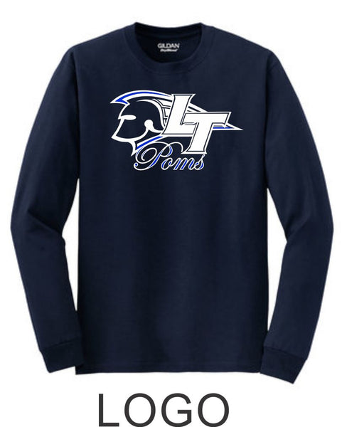 LT Poms Long Sleeve Tee - 3 designs-Matte or Glitter