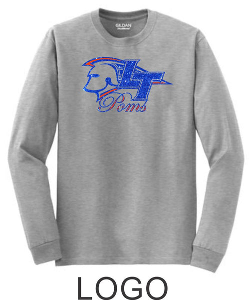 LT Poms Long Sleeve Tee - 3 designs-Matte or Glitter