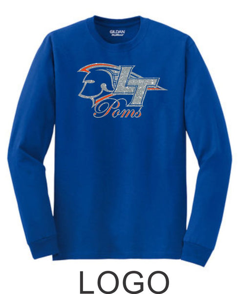 LT Poms Long Sleeve Tee - 3 designs-Matte or Glitter