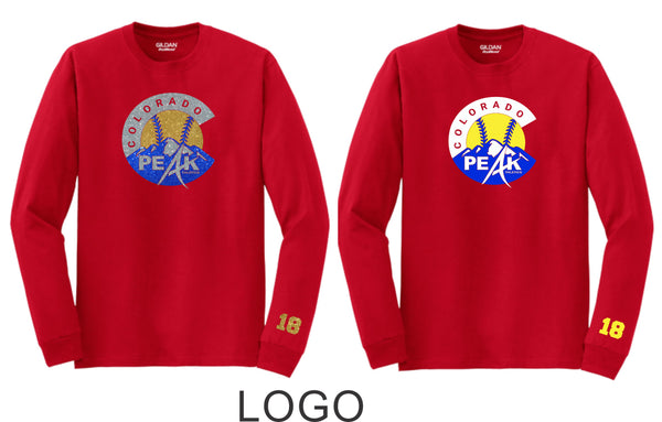 Peak Long Sleeve Tee- 3 designs-Matte or Glitter