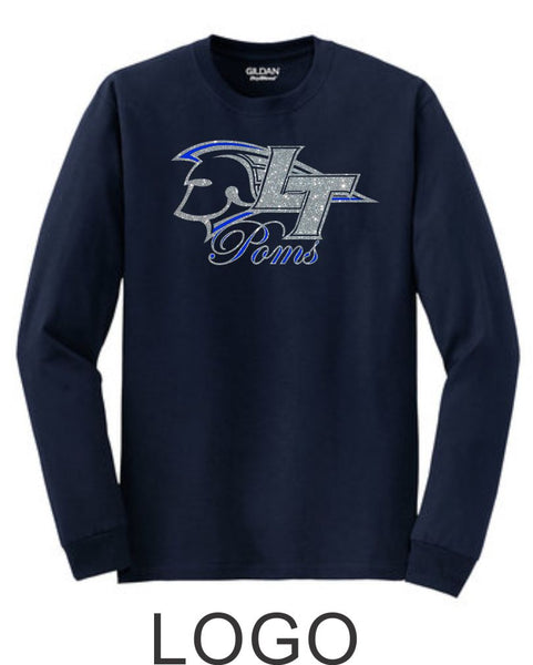 LT Poms Long Sleeve Tee - 3 designs-Matte or Glitter