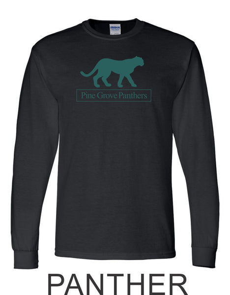 PGE Long Sleeve Black Tee- 4 Designs- Matte or Glitter