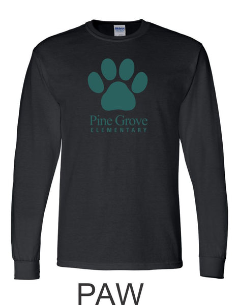 PGE Long Sleeve Black Tee- 4 Designs- Matte or Glitter