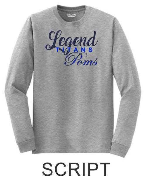 LT Poms Long Sleeve Tee - 3 designs-Matte or Glitter