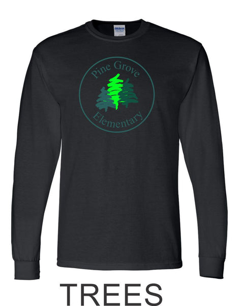 PGE Long Sleeve Black Tee- 4 Designs- Matte or Glitter