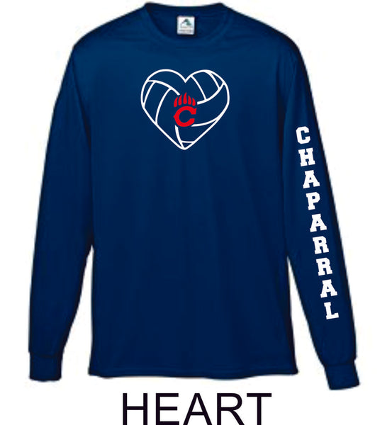 Chap Volleyball Wicking Long Sleeve Tee- 4 designs