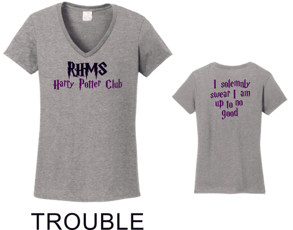 RHMS Harry Potter Club Ladies Short Sleeve Tee- 4 designs- Matte or Glitter